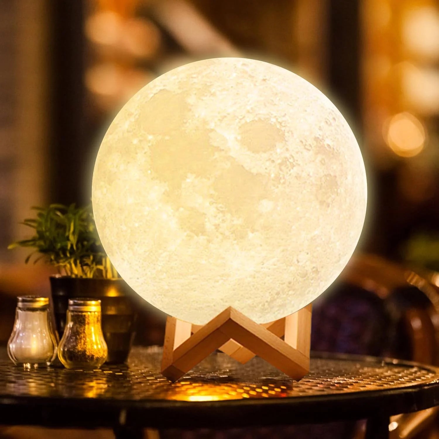 Moonlight Night Light for Kids Adults, 4Inch/3D Printing Moon Lamp Night Lamp for Bedroom Decor, 16 Color Moon Decor for Kids Bedroom Decor