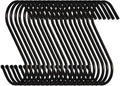 10 Pack 3.5 Inch Heavy Duty S Hooks for Plants, Outdoor, Light, Cup, Large Hangers - Black