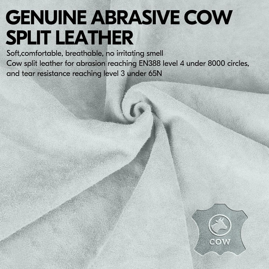 1-Pair Safety Leather Work Gloves - Men'S Gardening & Rigger Gloves (Size L, Orange, CB3501)