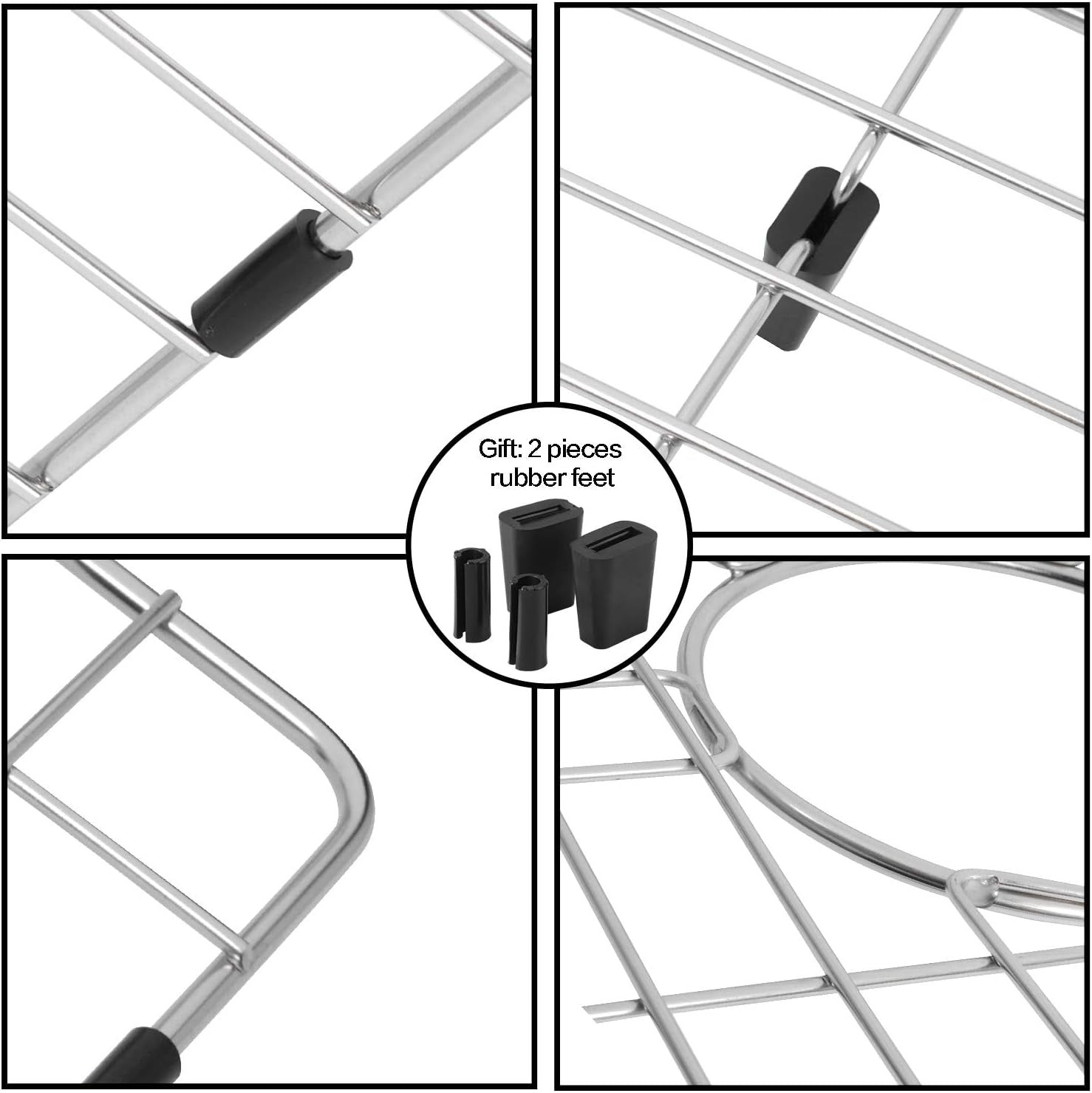 Kitchen Sink Grid and Sink Protectors for Kitchen Sink, Stainless Steel Sink Grids for Bottom of Kitchen Sink, Sink Bottom Grid, 19 13/16" X 14 3/4" with Rear Drain for Single Sink Bowl