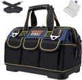 Tool Bag 16 Inch,Wide Mouth Tool Bags for Men Heavy Duty with Waterproof Molded Base,Tools Organizer for Home Repairs,Garage Storage,Professional Work,Adjustable Shoulder Strap,Blue