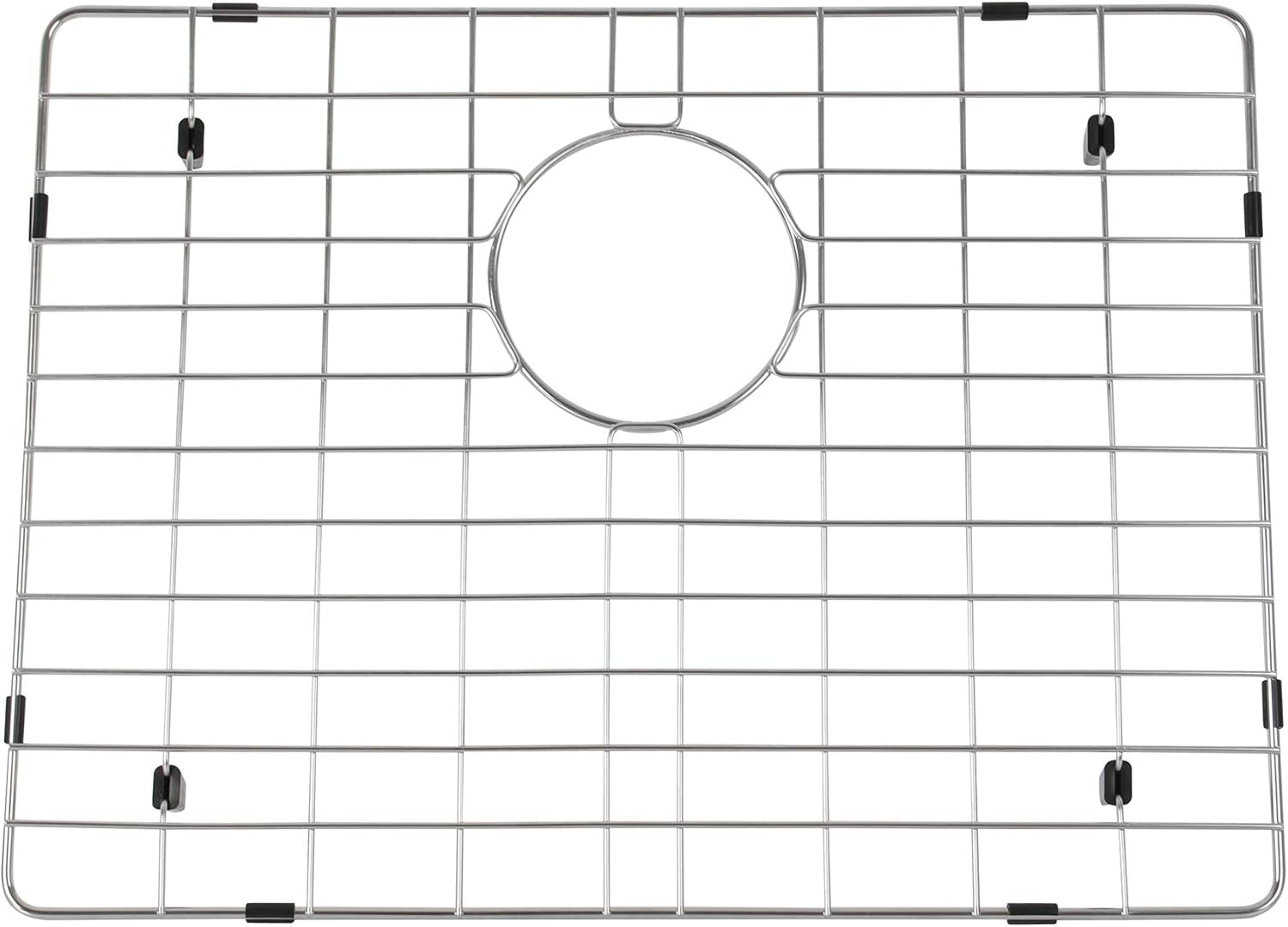 Kitchen Sink Grid and Sink Protectors for Kitchen Sink, Stainless Steel Sink Grids for Bottom of Kitchen Sink, Sink Bottom Grid, 19 13/16" X 14 3/4" with Rear Drain for Single Sink Bowl