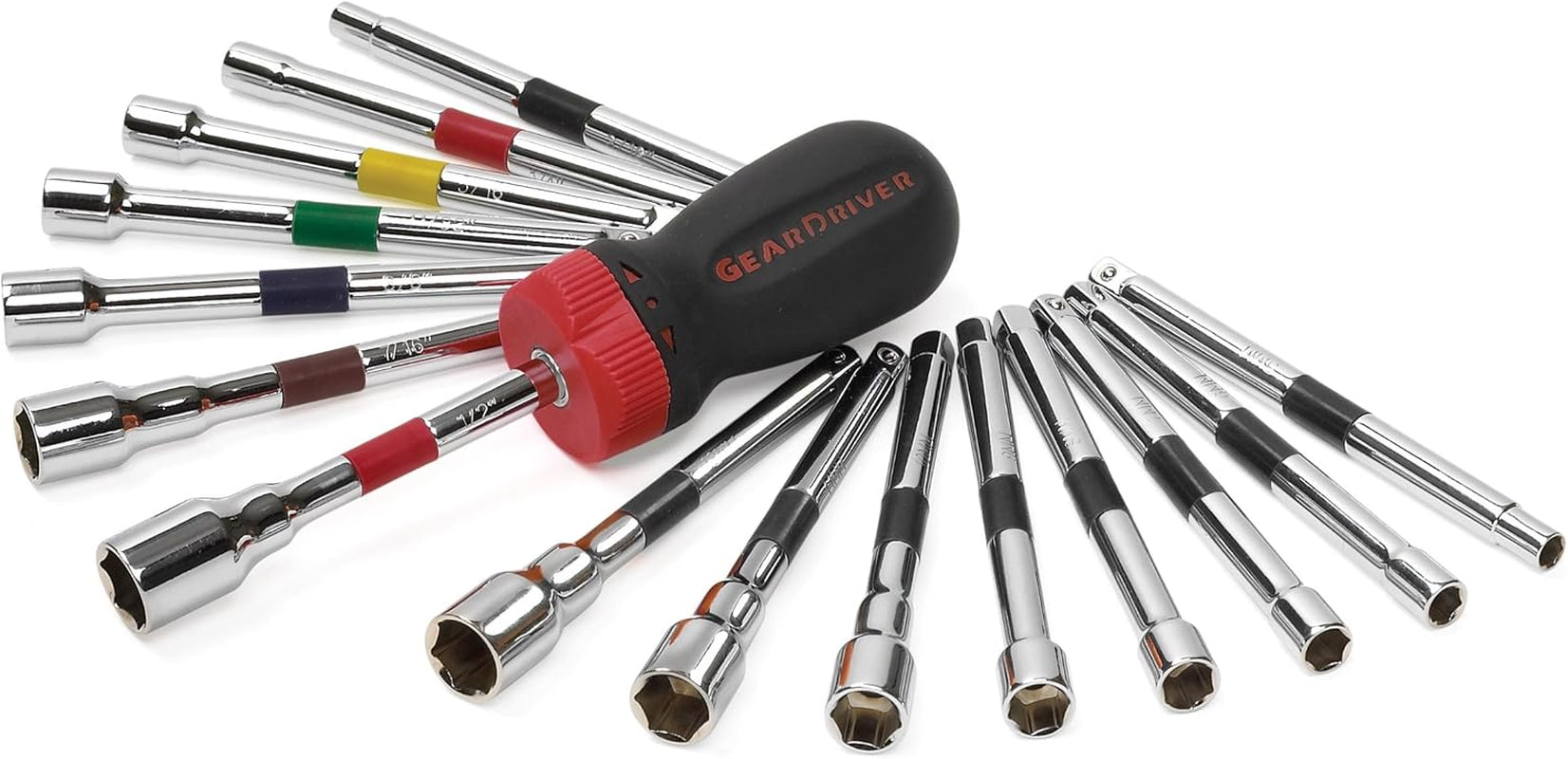 16 Piece Ratcheting Nutdriver Set | SAE & Metric | 8916D