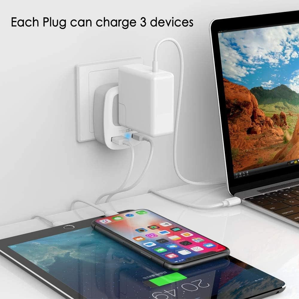 UK Adapters for Travel, Ireland Hong Kong Plug Adapter with 2 USB, Type G Outlet Adaptor Charger for USA to British England Scotland Irish Qatar London