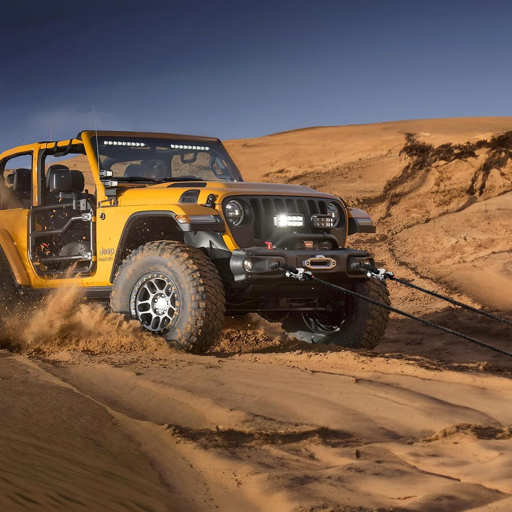 2 Pack Black Soft Shackles 57,000 LBS Breaking Strength 1/2 Inch X 22 Inch with Protective Sleeve for Off-Road Sailing Trucks 4X4 UTV Synthetic Road Recovery Rope Soft Shackle for Recovery